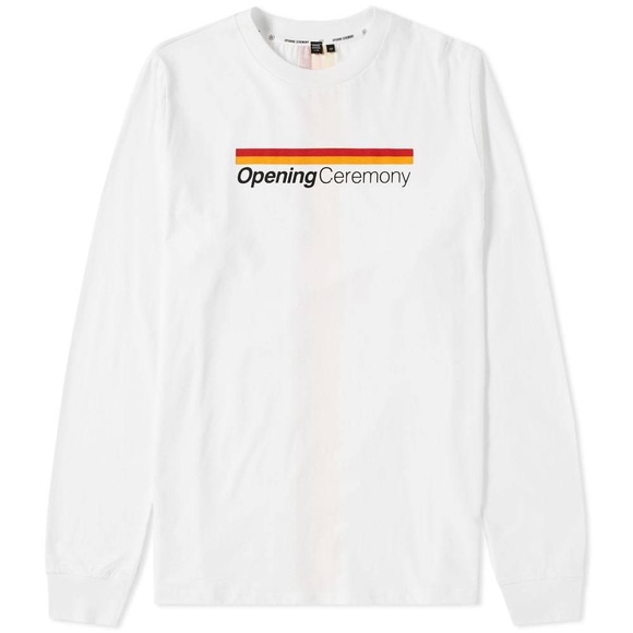 Opening Ceremony Tops - Opening Ceremony Long Sleeve Stripe Logo Tee